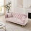 Canapé convertible de 71 pouces en velours rose rétro American, parfait pour les petits espaces et polyvalent