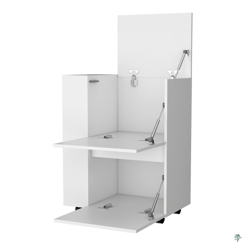 2-Cabinet Bar Cart, White