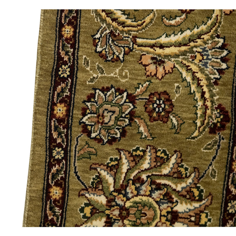 Tapis vert / gris noué à la main de haute qualité