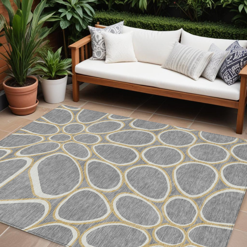 Tapis intérieur gris lavable abstrait 10 pi x 14 pi