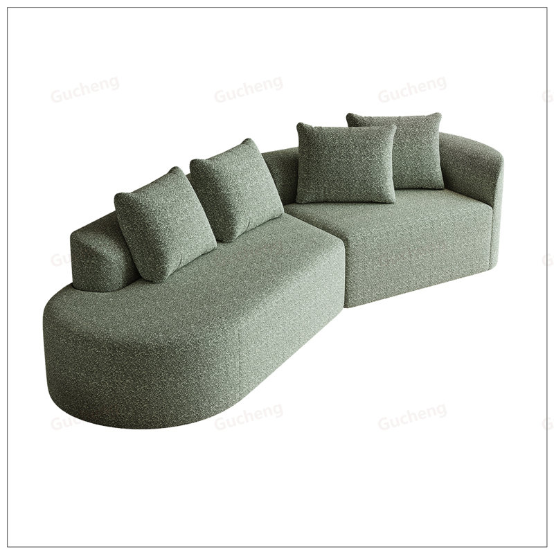 Canapé modulaire surdimensionné en chenille moderne avec sièges extra profonds et larges, siège courbé 4 places pour une vie confortable