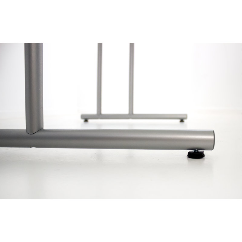 Folkestone Metal Base Writing Desk, White, 75cm H x 160cm W x 80cm D