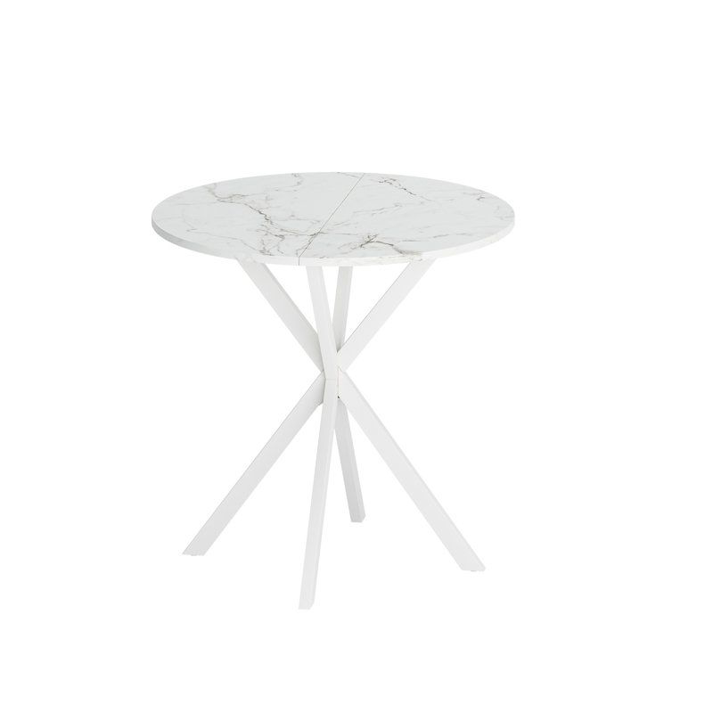 Table de salle à manger ronde moderne, table basse, table de salon avec pieds croisés, H 29,53 po x L 31,5 po x l 31,5 po