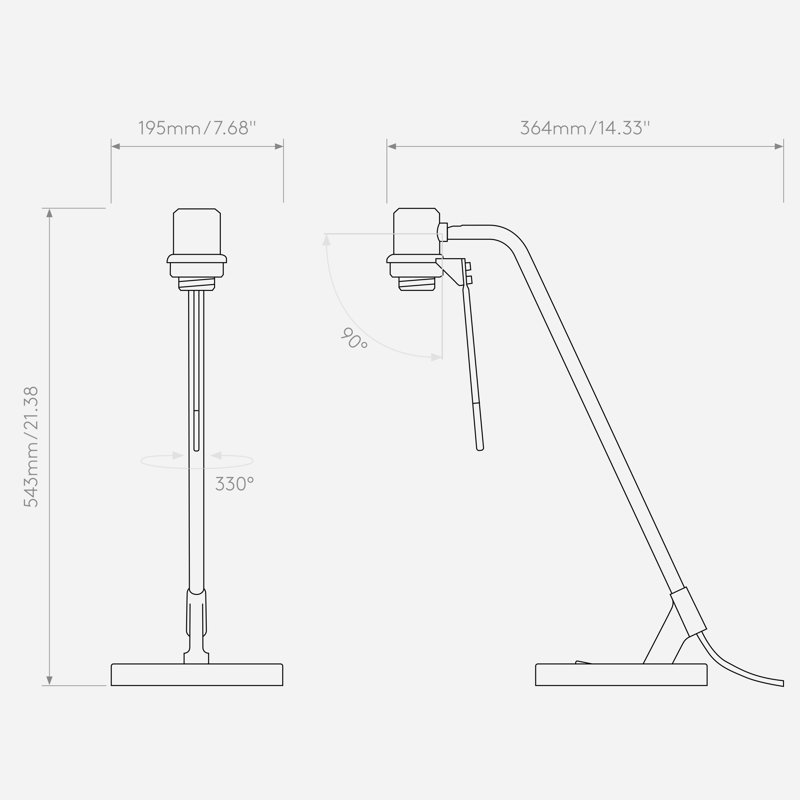 Edward Desk Table Lamp, Matt Black, Steel