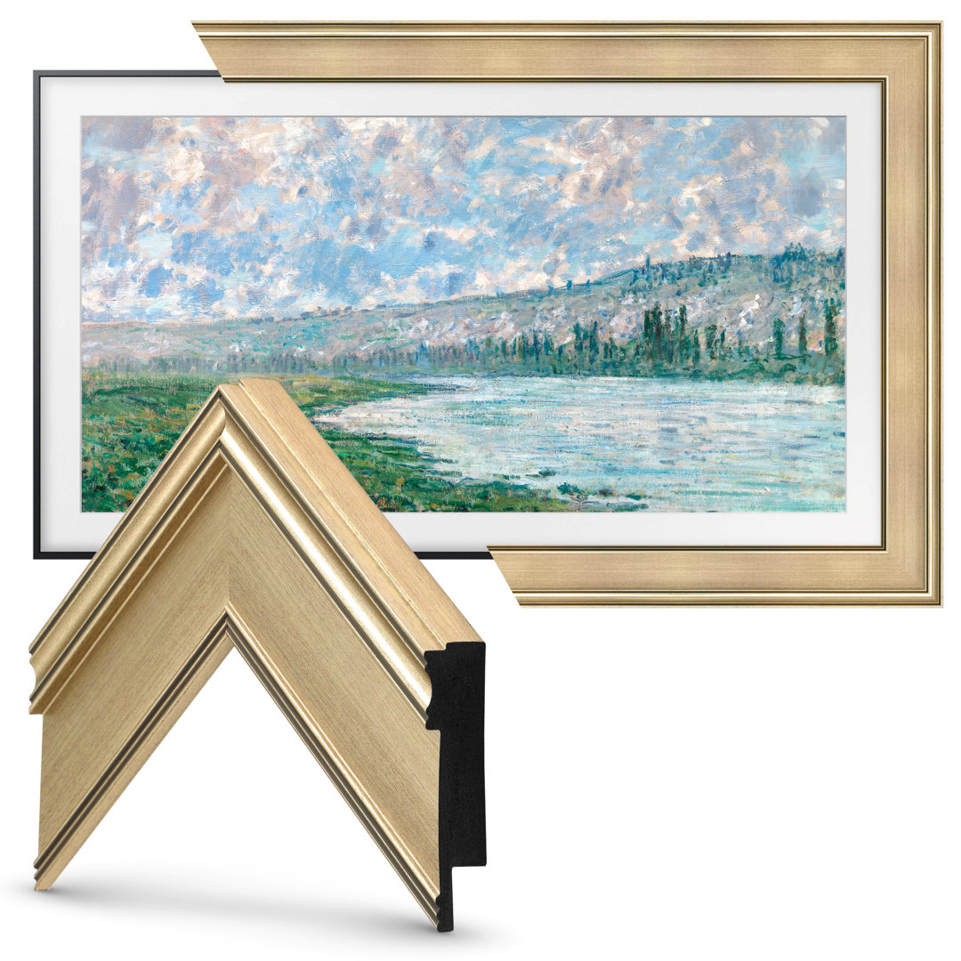 Deco TV Frame for Samsung Frame TV and Frame Pro Deco TV Frames Color: Champagne Size: 50"