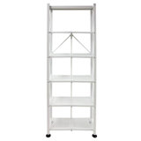 Foldable 6-Shelf Classic Stamped Steel Bookcase