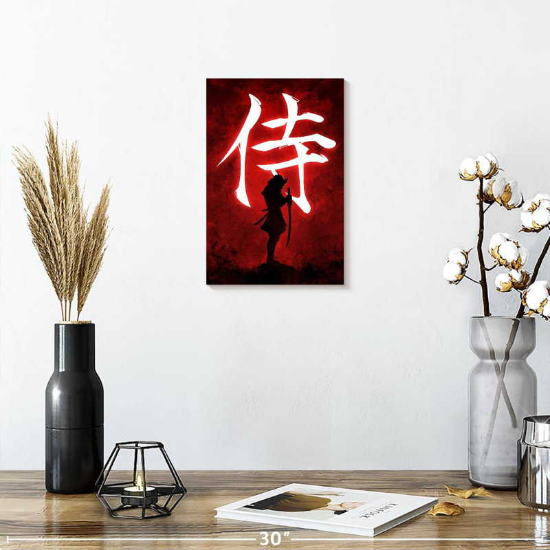 Leisha Samurai On Red, 12" H x 8" W