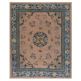 Room Size Floral Medallion Design Antique Peking Wool Chinese Rug