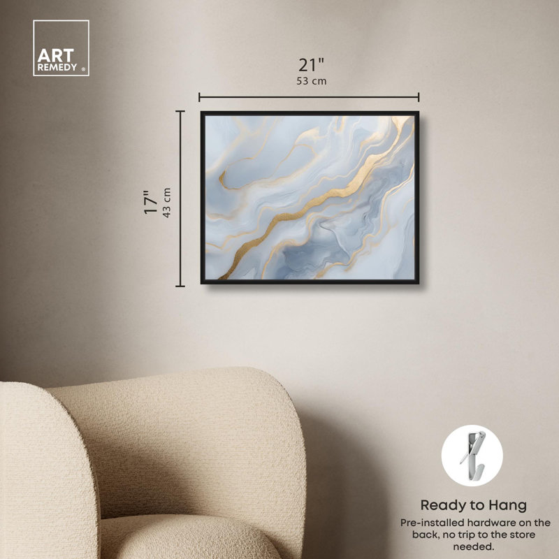 «Astral Tides», reproduction d'art sur toile par Art Remedy, Structure noire, H 21 po x l 17 po