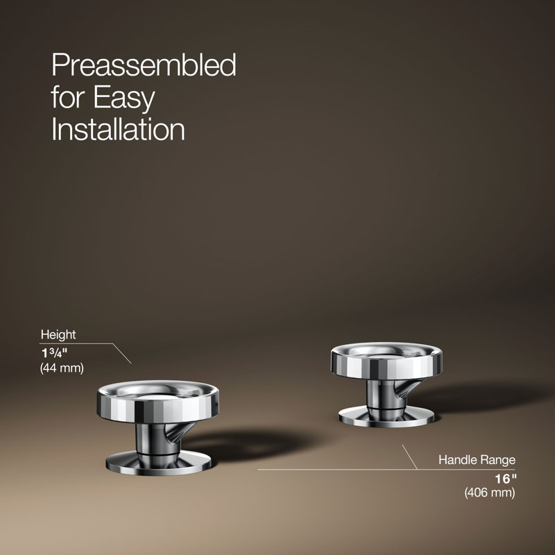 Components™ Bathroom Sink Handles with Industrial Design, Polished Chrome