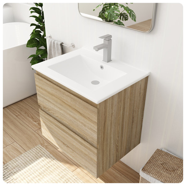 Vinura 23.6'' Single Bathroom Vanity with Resin Top | Wayfair