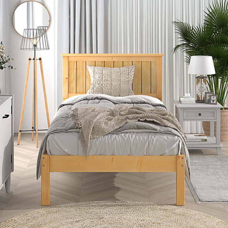 Lit plateforme Kylan, Simple, Naturel