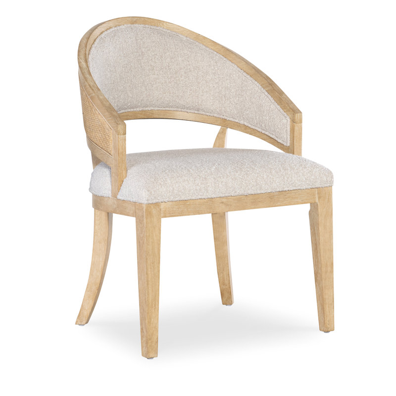 Retreat Cane Barrel Back Chair, Light Wood/Dune