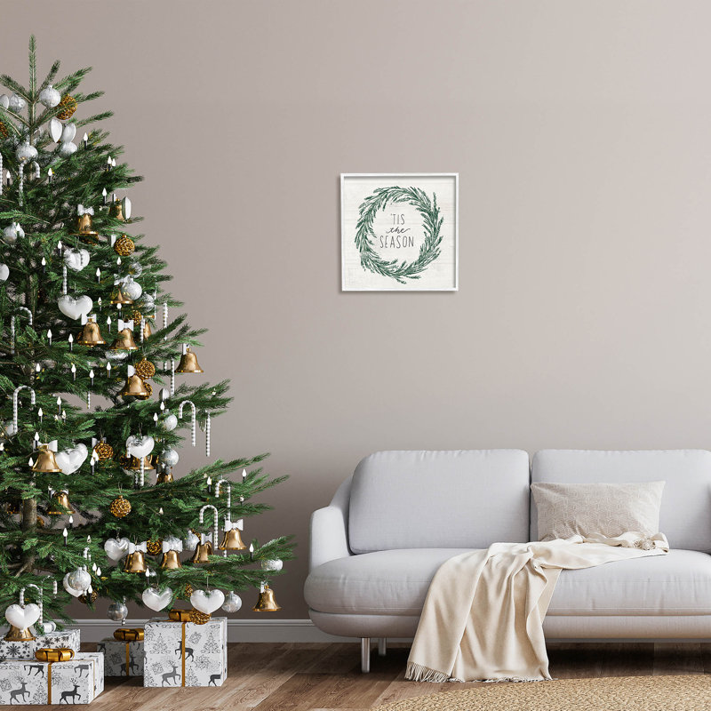 C'est la saison des fêtes - 208, H 17 po x l 17 po x P 1,5 po, Giclée encadrée blanc bord de mer