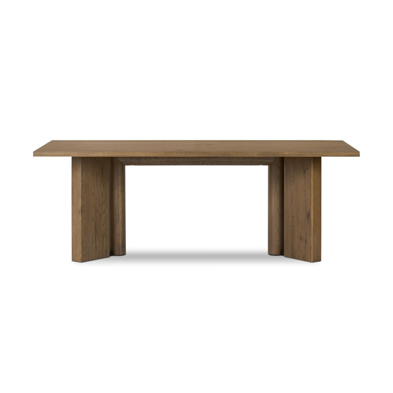 Huxley Dining Table 84"-Smoked Black, 30" H x 42" D x 42" W, Rubber Light Oak
