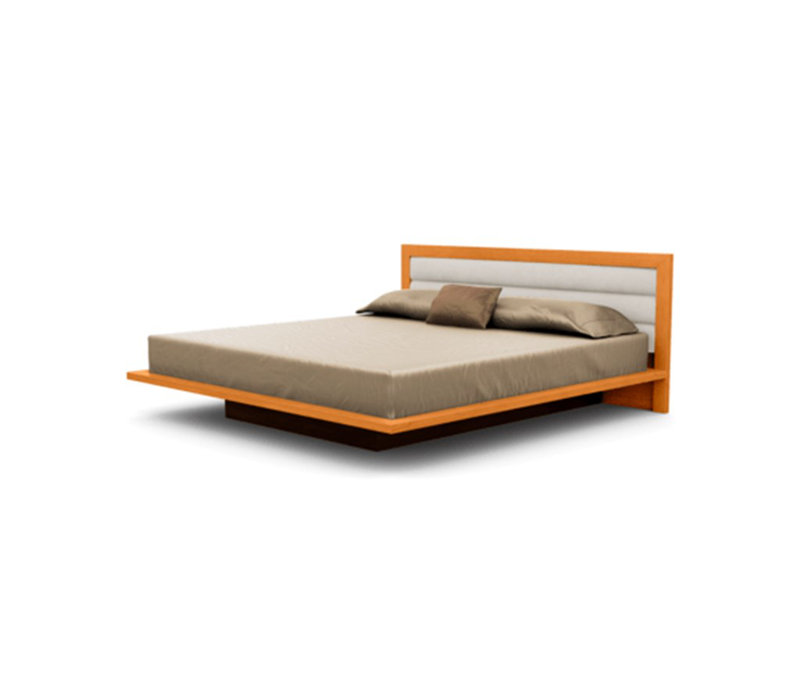 Lit plateforme Moduluxe, Grand, Onyx, Cerisier naturel