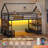 Low Loft Bed Twin Size With 5 Storage Drawers & Bookcase,twin Loft Bed With Led Lights, Open Storage Shelves, Metal Loft Bed With 13.4in Guardrail,under-bed Play Space,house Shape-900249900