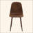 Set Of 4 Suede Backrest And Walnut Color Transfer Legs Chairs - Adding A Touch Of Elegance To Minimalist And Scandinavian Style Homes-1462635358