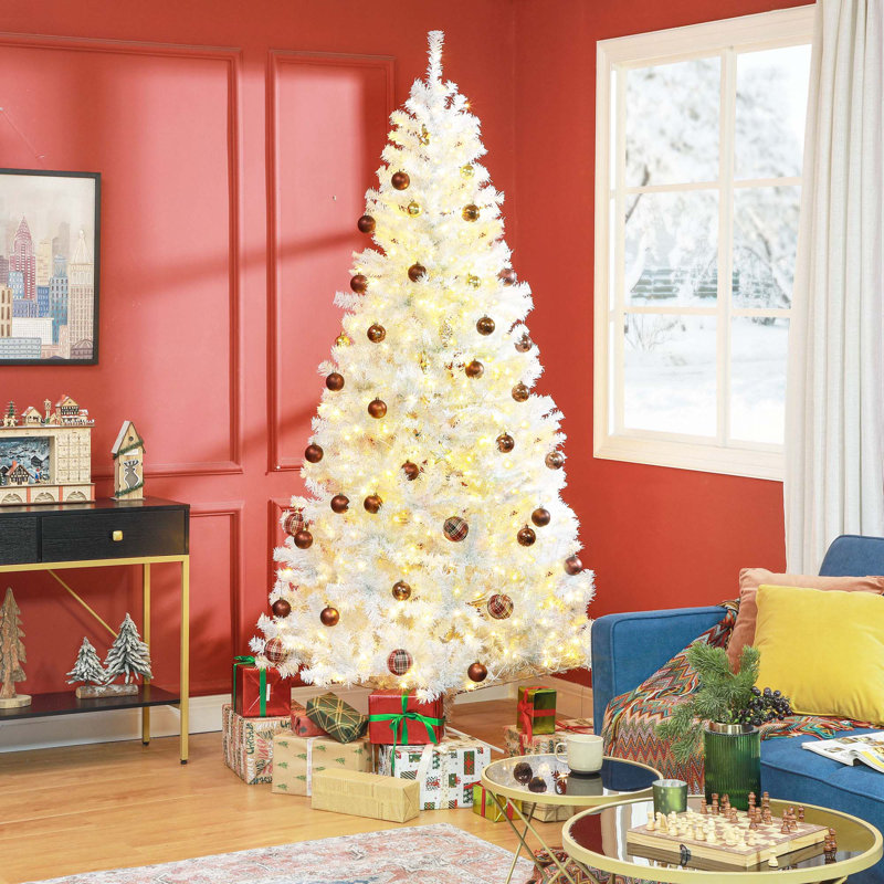 Sapin de Noël artificiel 7,5 pi avec 7,5 lumières DEL blanc chaud et 1346 pointes
