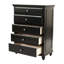 Commode 5 tiroirs noire Dontai