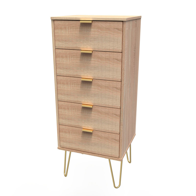Beranda 45cm W Manufactured Wood Bedside Table, Bardolino Oak