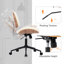Armless Faux Leather Office Chair with Walnut Bentwood Back & Seat Base – Swivel, Recline & Height Adjustable-1836458485
