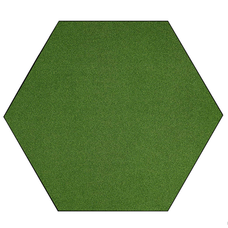 Tapis d'extérieur avec pelouse synthétique antidérapante robuste, Hexagone 5 pi