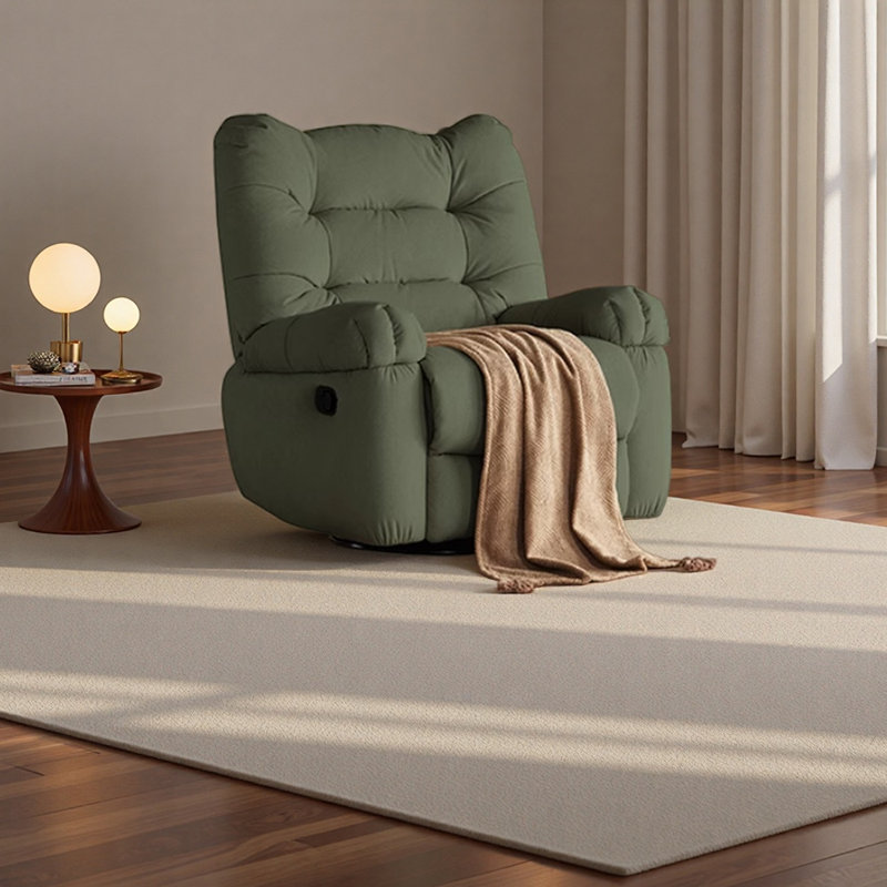 Élégant fauteuil inclinable capitonné avec pivot, Vert