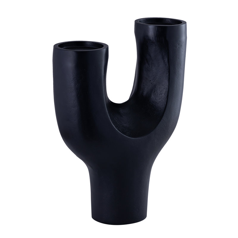 Harmony 15" Tall Aluminum Candle Holder, Black
