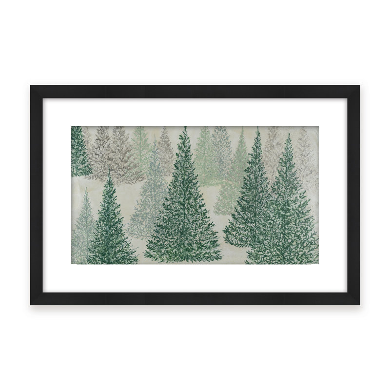 Nature Inspired "Ethereal Pines" Canvas Wall Art By Karen Biery, 16" H x 24" W x 1.125" D, Framed Print, Brown