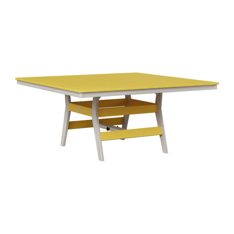 Harbor Outdoor Square Dining Table, Sunburst Yellow, Seashell