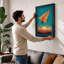 Paper Plane at Dawn Retro 1 Piece Single Picture Frame Wall Art-578129669-578129690