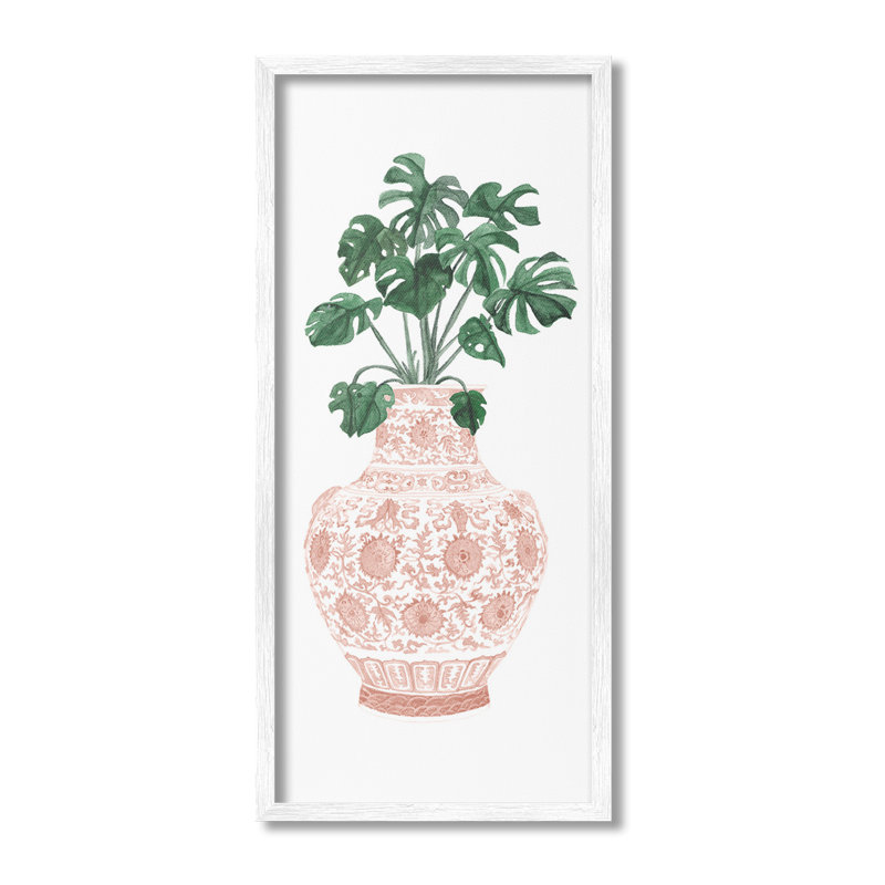 Monstera avec un vase orné, estampe numérique, Estampe numérique Farmhouse, H 30 po x l 13 po