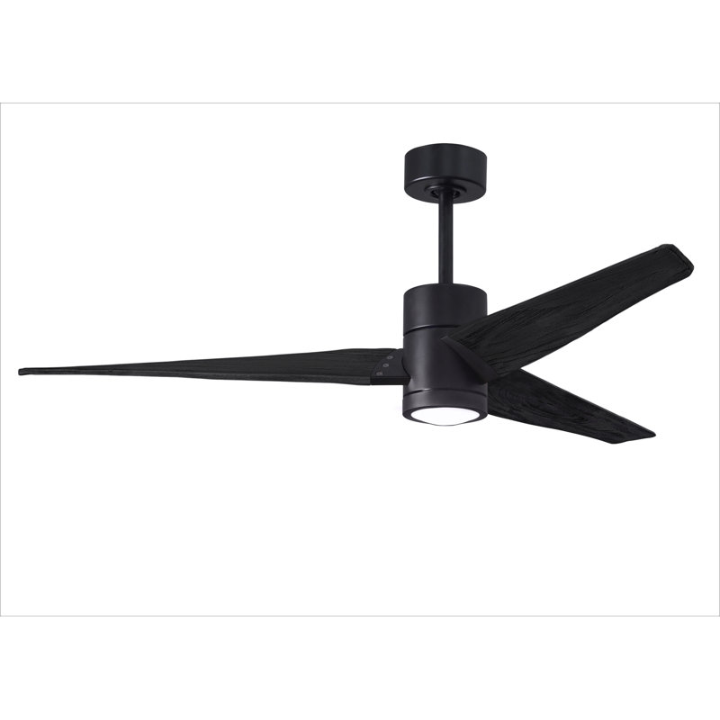 Ceiling Fan with LED Lights, Matte Black, Matte Black, 60"