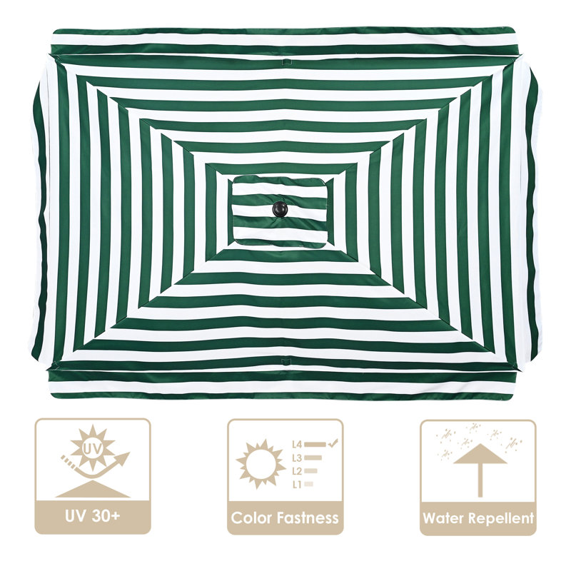 Auvent de remplacement pour parasol pour terrasse bistro 10 x 6,5 pi Lasater, Vert/blanc