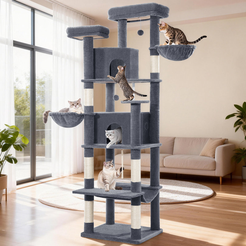 Cat Tree, 60 x 50 x 216 cm, Dark Grey