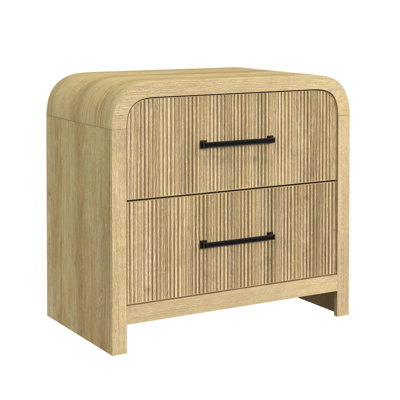 Palaiseur 2-Drawer Nightstand with USB in Natural