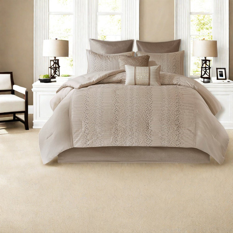 Premium Embroidered Bedding Sets, Polyester Fabric, Elegant Design For Home