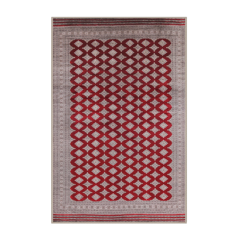Tapis oriental rouge / gris Jaylene, Rectangle 5 pi x 7 pi