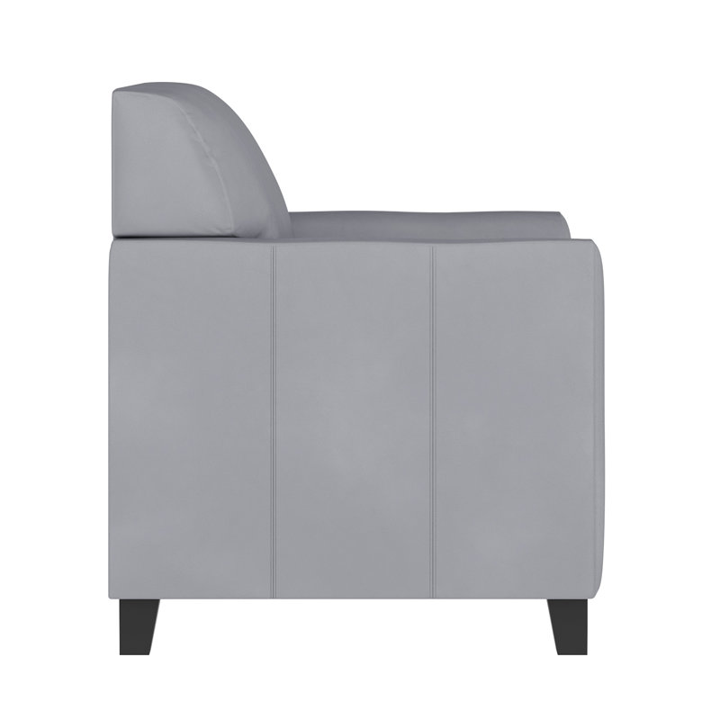 Diplomat Gray LeatherSoft Chair with Hardwood Frame