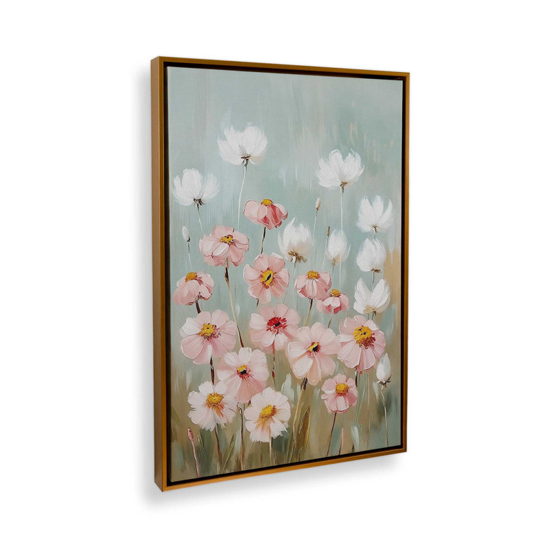 Murmures de fleurs, H 18,75 po x l 12,75 po, Impression encadrée sans passe-partout, Or poli