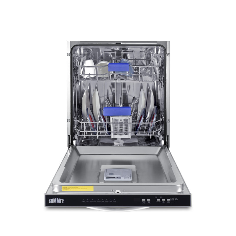Summit Appliance 18" 24" 47 dB ENERGY STAR Certified Smart Dishwasher with Adjustable Rack and Tall Tub Stainless Steel