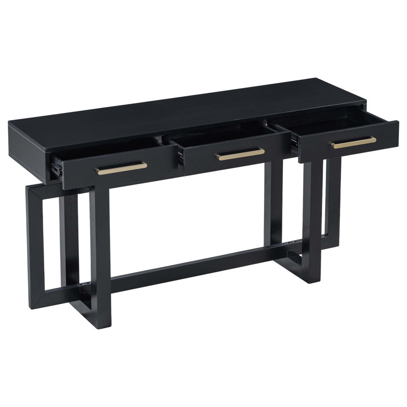 Console élégante avec trois tiroirs, table d'entrée très longue pour un placement polyvalent dans n'importe quelle pièce de votre maison