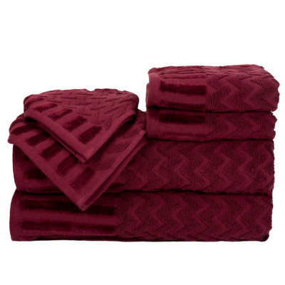 Ensemble de 6 serviettes de bain en coton Harva - Serviettes décoratives luxueuses