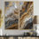 Or et gris, effet de marbre I - art mural abstrait en marbre