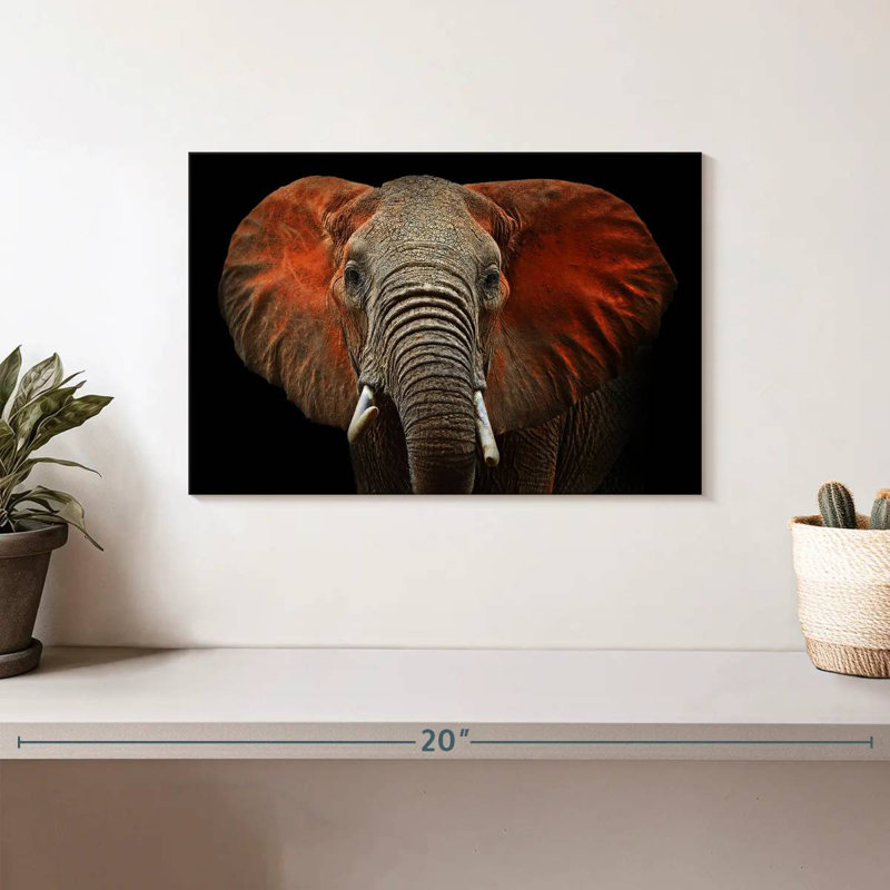 Portrait d'éléphant, H 8 po x l 12 po