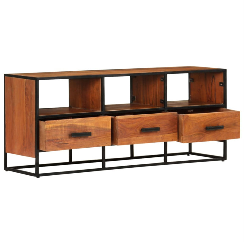 Meuble télé, Bois d'acacia rouge foncé