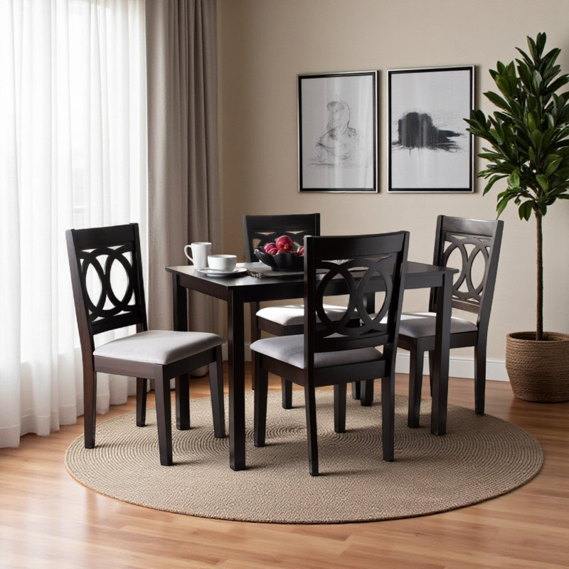 Robillard Dining Set, Sand Brown/Espresso, 5 Pieces