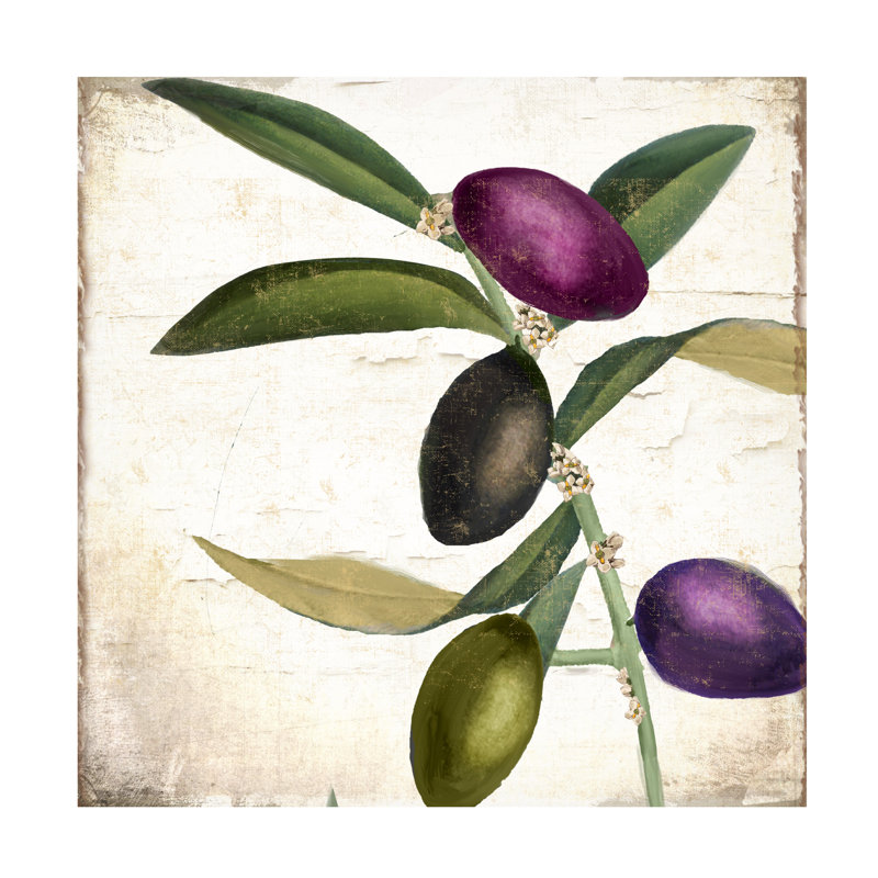 Art sur toile, rameau olive Sasha, H 14 po x l 14 po