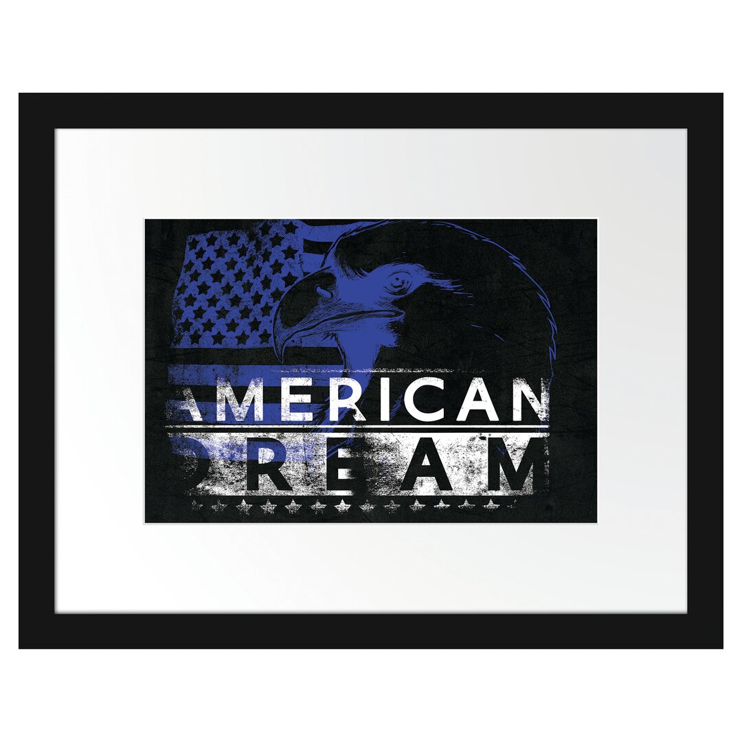 Gerahmtes Poster American Dream Schwarz